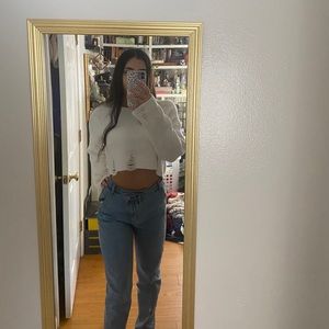 Tiger Mist Ripped Cropped Sweater